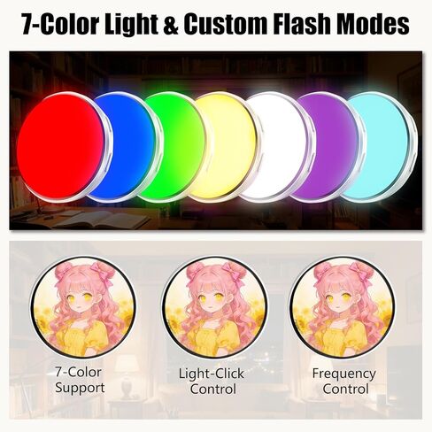 Rechargeable Digital Displayed Pixel Badge Pin, 1.7 Inch Screen Bluetooth-Compatible Magnetic Fastening Digital Badge, Portable Digital Pin for Easy Photo/Video Display, Gift for Concert & Cosplay Fans (White) in Kuwait