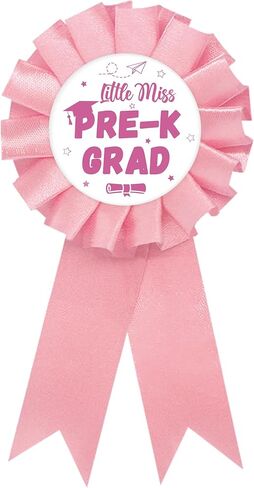 Little Miss Pre-k Grad Tinplate Badge Pin, Preschool Graduation Button for Girl, Kindergarten Brooch Pin, Pink Rosette Preschool Graduation Award Ribbon, 2026 Graduation Party Favors in Kuwait