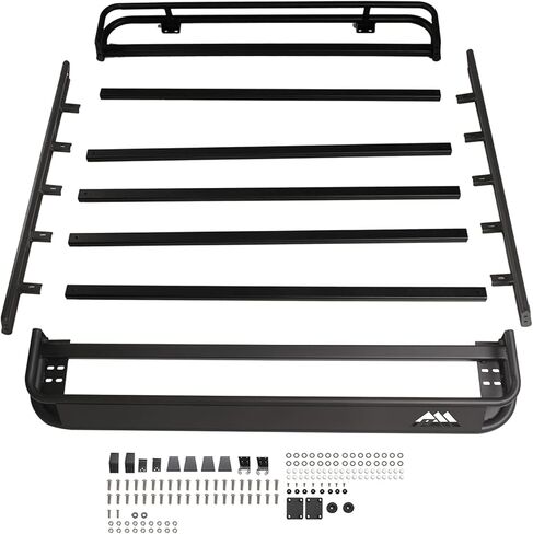 Paramount 81-20801 Short Roof Rack Cargo Basket with Wind Deflector Fit for 2018-2021 Wrangler JL in Kuwait