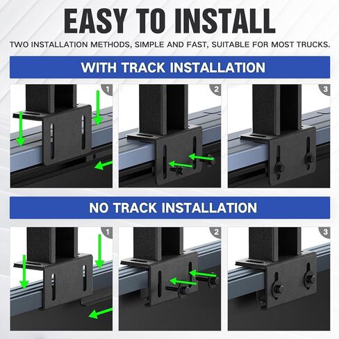 YZONA 16.73" Bed Racks Truck Cargo Carrier with 2 LED Lights Compatible with Tacoma/Gladiator JT/Frontier/Colorado Extended Cab/Canyon/Ranger, Luggage Storage Bed Cross Bars in Kuwait