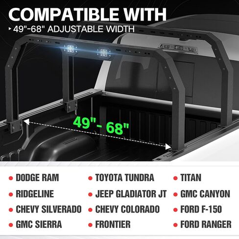 Bed Rack Truck Cargo Carrier Compatible with Silverado Sierra 1500 & Ford F150/ Ranger/Dodge Ram 1500/ Toyota Tundra/Gladiator JT/GMC Canyon/Colorado/Titan/Frontier in Kuwait