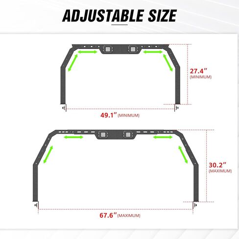Bed Rack Truck Cargo Carrier Compatible with Silverado Sierra 1500 & Ford F150/ Ranger/Dodge Ram 1500/ Toyota Tundra/Gladiator JT/GMC Canyon/Colorado/Titan/Frontier in Kuwait