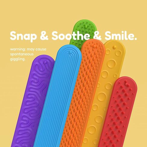 6 Pack Sensory Fidget Toys Slap Bracelets, Textured Silicone Sensory Toys for Kids, Calming Tool for Special Needs, Wearable Anxiety Relief Toys for Adults Office Desk, Travel and Classroom in Kuwait