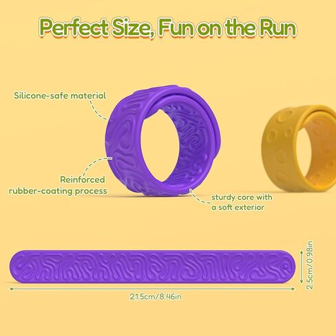 6 Pack Sensory Fidget Toys Slap Bracelets, Textured Silicone Sensory Toys for Kids, Calming Tool for Special Needs, Wearable Anxiety Relief Toys for Adults Office Desk, Travel and Classroom in Kuwait