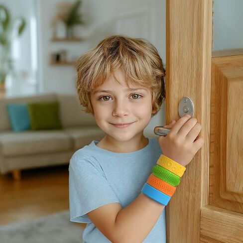 6 Pack Sensory Fidget Toys Slap Bracelets, Textured Silicone Sensory Toys for Kids, Calming Tool for Special Needs, Wearable Anxiety Relief Toys for Adults Office Desk, Travel and Classroom in Kuwait
