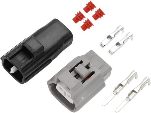2 Pin Electrical Wire Connector Plug 2.2mm Series Male Female Wire Terminal Connector for Toyota for Lexus for Scion Plastic Black Gray 1 Set Durable Material in Kuwait