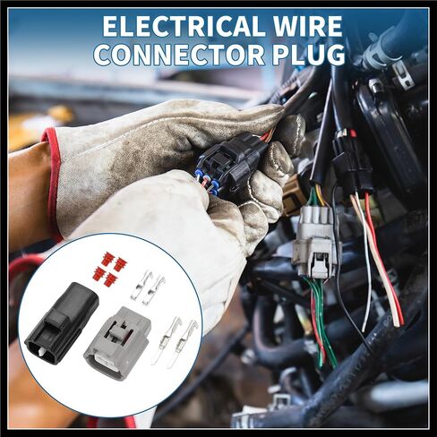 2 Pin Electrical Wire Connector Plug 2.2mm Series Male Female Wire Terminal Connector for Toyota for Lexus for Scion Plastic Black Gray 1 Set Durable Material in Kuwait