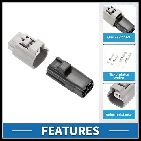 2 Pin Electrical Wire Connector Plug 2.2mm Series Male Female Wire Terminal Connector for Toyota for Lexus for Scion Plastic Black Gray 1 Set Durable Material in Kuwait