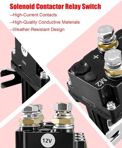 12V 450A DC Winch Motor Reversing Solenoid Relay Switch Fit for Albright Truck ATV SUV Snow Plow Spreader Windlasses Hydraulic Pump Reversible Motor in Kuwait