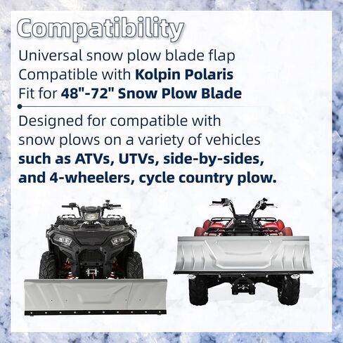 Universal Snow Plow Blade Flap - 72"x 8"x 1/4" Rubber Snow Deflector with 11 Sets Mounting Hardware, Compatible with Kolpin & Polaris, Suitable for ATVs, UTVs, Side-by-Side Vehicles, and 4-Wheelers in Kuwait