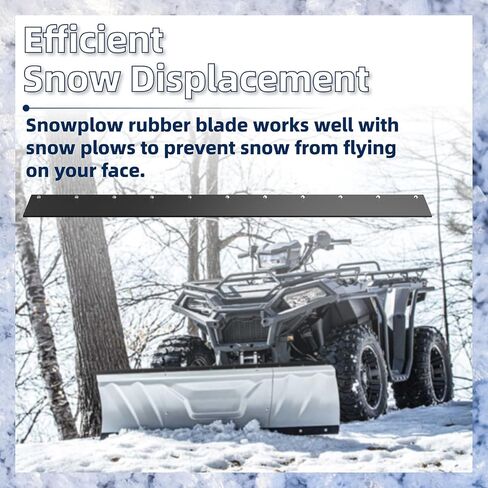 Universal Snow Plow Blade Flap - 72"x 8"x 1/4" Rubber Snow Deflector with 11 Sets Mounting Hardware, Compatible with Kolpin & Polaris, Suitable for ATVs, UTVs, Side-by-Side Vehicles, and 4-Wheelers in Kuwait