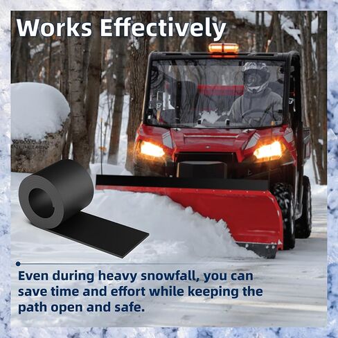 Universal Snow Plow Blade Flap - 72"x 8"x 1/4" Rubber Snow Deflector with 11 Sets Mounting Hardware, Compatible with Kolpin & Polaris, Suitable for ATVs, UTVs, Side-by-Side Vehicles, and 4-Wheelers in Kuwait