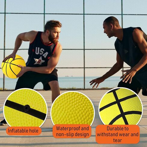 22 Pcs Rubber Basketballs Bulk Official Size Rubber Basketballs with Pump Basketball Set for Indoor Outdoor, Youth Boys Girls Training Practice Games Match, 6 Colors in Saudi Arabia