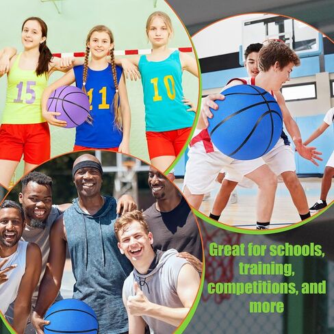 22 Pcs Rubber Basketballs Bulk Official Size Rubber Basketballs with Pump Basketball Set for Indoor Outdoor, Youth Boys Girls Training Practice Games Match, 6 Colors in Saudi Arabia