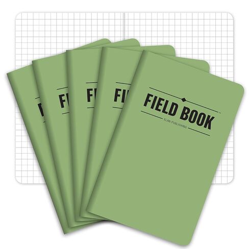 Elan Publishing Company Field Notebook/Pocket Journal - 3.5"x5.5" - Green - Graph Memo Book - Pack of 5 in Kuwait