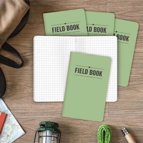 Elan Publishing Company Field Notebook/Pocket Journal - 3.5"x5.5" - Green - Graph Memo Book - Pack of 5 in Kuwait