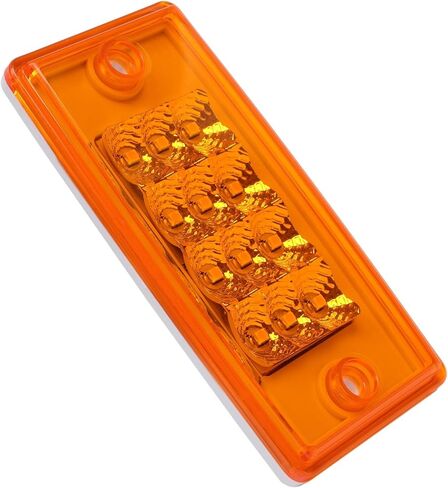 5x 6" Trailer Truck Marker Lights & Turn Signal Lights Amber LED Rectangle Clearance Pickup Lights Waterproof w/12 Diodes fit for Freightliner Century Columbia Volvo Truck Trailer per in Kuwait