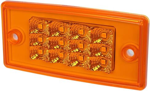 5x 6" Trailer Truck Marker Lights & Turn Signal Lights Amber LED Rectangle Clearance Pickup Lights Waterproof w/12 Diodes fit for Freightliner Century Columbia Volvo Truck Trailer per in Kuwait