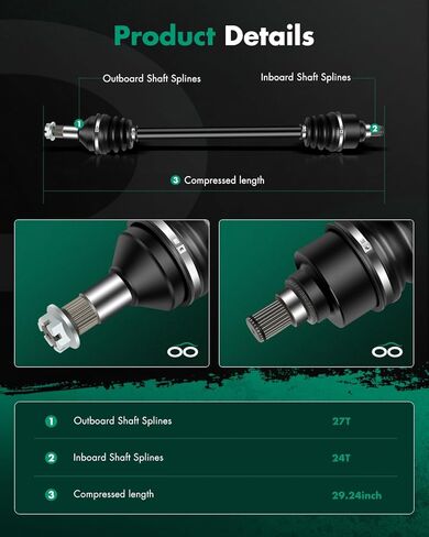 SCITOO CV Axle Shaft Assembly Front Left Right for Arctic Cat Wildcat 1000 2012-2015,for Arctic Cat Wildcat 4 1000 2013-2014, 4X 1000 2014-2016, Wildcat X 1000 2013-2016 1502-774 in Kuwait