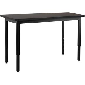 National Public Seating, Steel HT ADJ Lab Table 24X54 Chem Resist Top Black, Height 37 in, Width 24 in, Length 54 in, Model# SLT3-2454C in Kuwait