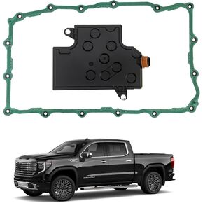 طقم فلتر ناقل الحركة والحشيات يناسب كاديلاك CT4 CT5 CT6 إسكاليد، شيفروليه كامارو سيلفرادو 1500 سوبربان تاهو، جي إم سي سييرا 1500 يوكون - يستبدل 24294355 و24297886، دعم معدني OEM، مطاط ACM in Kuwait