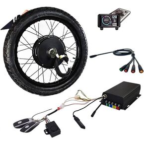 USA Warehouse 19 * 1.85 حافة دراجة نارية سوداء مع QS 150 مم تسرب 3.5T عالي السرعة 5000 وات عدة Ebike. وحدة تحكم Sabvoton 100A، شاشة ملونة UKC1 نظام مقاوم للماء بالكامل in Kuwait