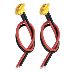 2 موصلات ذكر قابس XT60E-M، قابس تحويل كهربائي لطائرة نموذجية، كابل حمل تيار 20 سم 12AWG، مناسب لطائرة RC Lipo Battery FPV Racing Quadcopter Drone in Kuwait