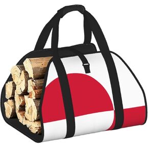 Greenland Flag Firewood Carrier Bag-Heavy Duty Canvas Log Tote, Waterproof Wood Hauler With Padded Handles in Kuwait