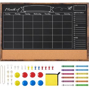 Magnetic Chalkboard Calendar 24x36 Inches, Framed Chalk Board for Wall Organization, Planning/School Timetable/Memo, Hanging Magnetic Surface for Office, School, Home in Kuwait