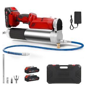 Electric Grease Gun 12,000 PSI 5.3 oz/min, 2-in-1 Cordless Battery Powered Grease Gun Kit with with 2 * 2.0AH Batteries, Bright LED Light, 3 Couplers, Compatible Standard Cartridge in Saudi Arabia
