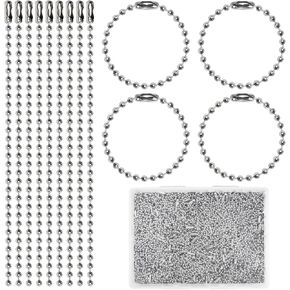 HAPY SHOP 300 Pieces Ball Bead Chains Dog Tag Chain Metal Sliver Dog Tag Necklace 4.72 Inch Long 2.4mm Ball Chain for Jewelry Making DIY Crafts Hanging Decoration in Saudi Arabia