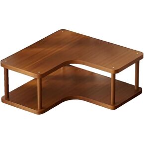 Bookcase Corner Desktop Minimalist Organizer Shelf Bamboo Small Bookshelf for Office Home Modern in Kuwait