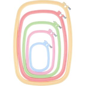MySHUCE 5 Pack Size Square Embroidery Hoops Set, Plastic Cross Stitch Hoops 5 Inch 6 Inch 10 Inch 12 Inch 15 Inch Reusable Frames Rings for DIY Embroidery Craft Sewing Project (5 Colors) in Kuwait