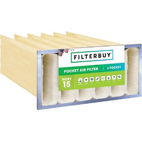 Filterbuy 12x24x22 6-Pocket Air Filter MERV 15 HVAC Replacement (1-Pack) in Kuwait