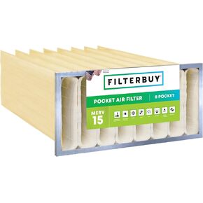 مرشح هواء Filterbuy 12x24x30 8 جيوب بديل MERV 15 HVAC (عبوة واحدة) in Kuwait
