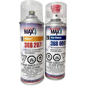 Custom SprayMax 2k Paint Kit Made for Ford Agate Black Metallic UM One Basecoat Paint Can and One Clearcoat Can in Kuwait