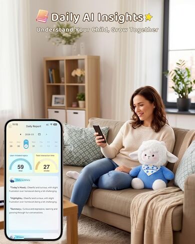 لعبة بلورامز بامي الناطقة بالذكاء الاصطناعي للأطفال، حيوان خروف تفاعلي محشو مع دردشة صوتية في الوقت الحقيقي، رفيق الذاكرة والعاطفي، اضغط للتحدث، قابلة لإعادة الشحن، هدية ناعمة للأولاد والبنات من سن 3 سنوات فما فوق. in Kuwait
