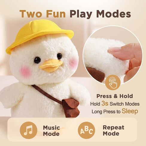 iPlay، iLearn Baby Duck Talking Toy، حيوان محشو فخم تفاعلي للأطفال الصغار، لعبة بطة صغيرة تغني وتكرار الرأس، هدية عيد ميلاد لطيفة من 12 إلى 18 شهرًا من عمر 1 إلى 2 3 أعوام in Kuwait