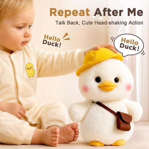 iPlay، iLearn Baby Duck Talking Toy، حيوان محشو فخم تفاعلي للأطفال الصغار، لعبة بطة صغيرة تغني وتكرار الرأس، هدية عيد ميلاد لطيفة من 12 إلى 18 شهرًا من عمر 1 إلى 2 3 أعوام in Kuwait