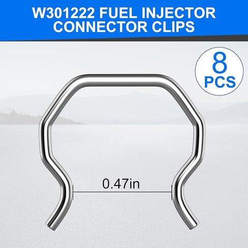 8 قطع W301222 مشابك موصل حاقن الوقود، مشابك تثبيت التوصيل متوافقة مع ديزل Powerstroke 6.0L 2003-2010 in Kuwait