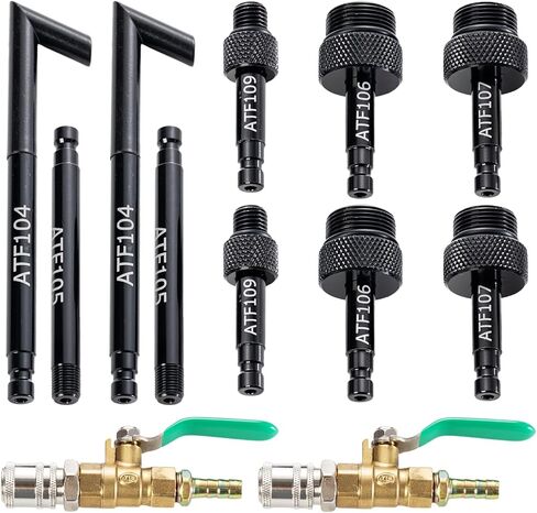 10PCS ATF Fluid Refill Adapters with Brass Ball Valve & Quick-Connector for VW Audi 09G/01J/CVT DSG & Benz 722.9 Transmissions (VAS6262-1/VAS5162-1/VAG1924/1) in Kuwait