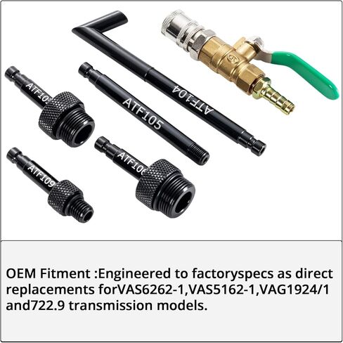 10PCS ATF Fluid Refill Adapters with Brass Ball Valve & Quick-Connector for VW Audi 09G/01J/CVT DSG & Benz 722.9 Transmissions (VAS6262-1/VAS5162-1/VAG1924/1) in Kuwait
