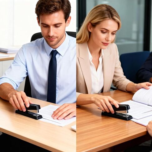10 Pcs Metal Desktop Stapler Bulk, Heavy Duty Black Staple for Desk Office with 6000 Staples 25 Sheet Capacity for Office School in Kuwait