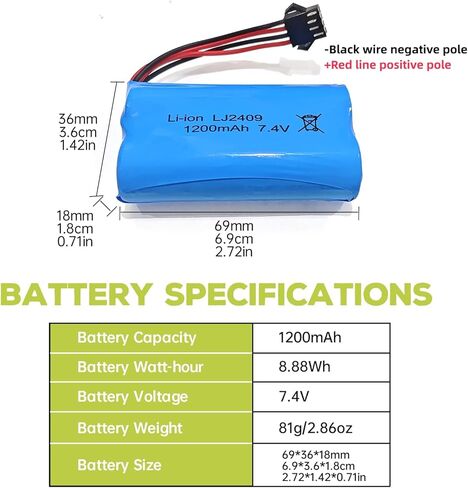 2 قطعة 7.4 فولت 1200 مللي أمبير SM-4P التوصيل بطارية قابلة للشحن مع كابل شحن USB لـ EC08 RC لعبة سيارة نموذج الطرق الوعرة سيارة تسلق الانجراف سباق RC قارب in Kuwait