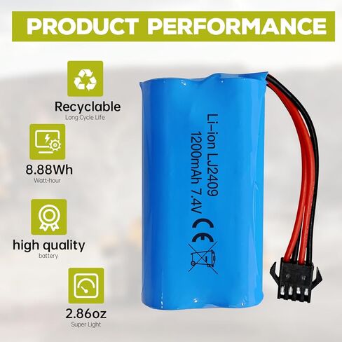 2 قطعة 7.4 فولت 1200 مللي أمبير SM-4P التوصيل بطارية قابلة للشحن مع كابل شحن USB لـ EC08 RC لعبة سيارة نموذج الطرق الوعرة سيارة تسلق الانجراف سباق RC قارب in Kuwait
