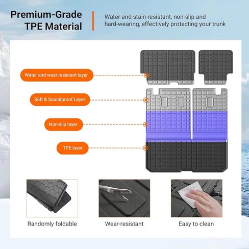 powoq 8Seat Cargo Mat Compatible with 2016-2022 Honda Pilot Trunk Mat Liner Replacement for 2016-2022 Honda Pilot(Trunk Backrest Mat+2nd Backrest Mat) in Kuwait