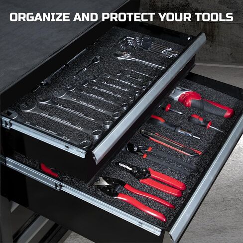 ONREVA Tool Box Foam 16x12x1 inch 4Pack, Foam Inserts for Cases, Polyethylene Storage Sheets for Toolbox Hard Case, Tool Shadow Insert, Kaizen Organizer Sheet, Black in Kuwait