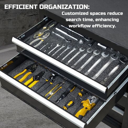 ONREVA Tool Box Foam 16x12x1 inch 4Pack, Foam Inserts for Cases, Polyethylene Storage Sheets for Toolbox Hard Case, Tool Shadow Insert, Kaizen Organizer Sheet, Black in Kuwait