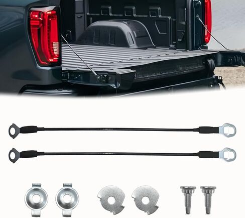 2 PCS Tailgate Support Cable Compatible with F150 2004-2014 and Lincoln Mark LT 2006-2008，24 1/2 Inch Tailgate Lift Support Cable, Lift Gate Support Straps Pickup Replace 4L3Z-5443052-AA in Kuwait