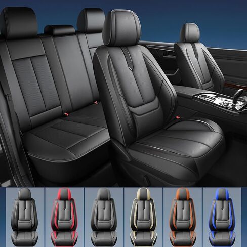 Fit Terrain Car Seat Covers for GMC Terrain 2010-2024 2025 2026 -Upgraded Premium Waterproof & Breathable Leather, Airbag Compatible, All-Weather Seat Cushion Protector,Full Set,Black in Kuwait